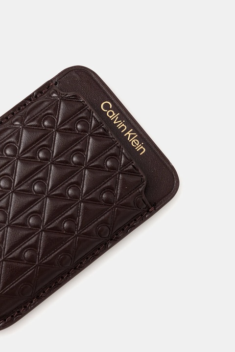 Calvin Klein etui na karty skórzane kolor bordowy LV04F1100G - zdjęcie produktu nr 2