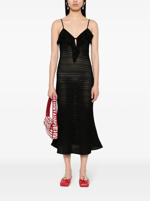 Self-Portrait crochet midi dress - Black - zdjęcie produktu nr 2