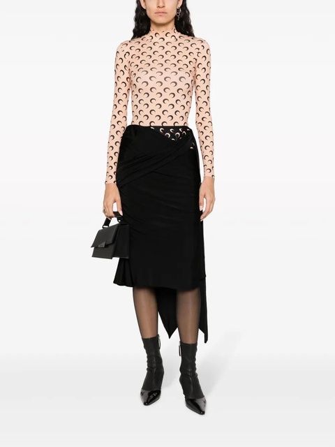 Marine Serre draped midi asymmetric skirt - Black - zdjęcie produktu nr 2
