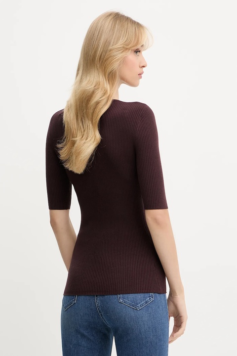 Elisabetta Franchi sweter z jedwabiem damski kolor bordowy lekki MK10B56E2 - zdjęcie produktu nr 2