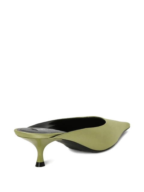 Victoria Beckham 45mm Sloan pointed-toe satin mules - Green - zdjęcie produktu nr 1