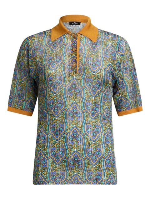 ETRO printed knitted polo shirt - Orange - zdjęcie produktu nr 1
