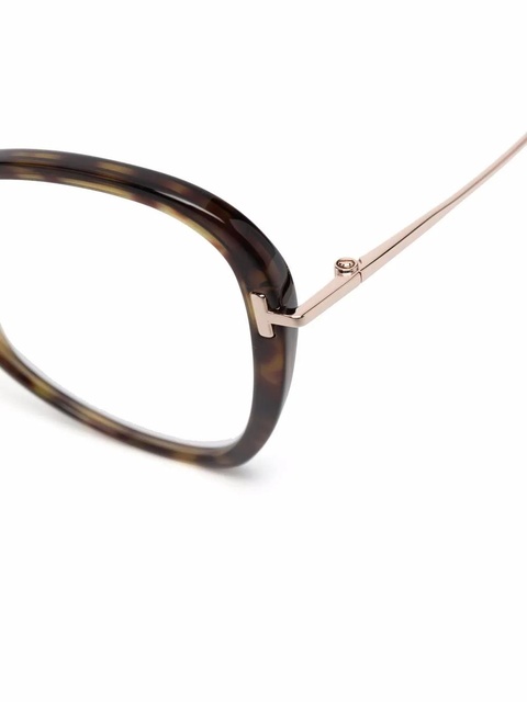 TOM FORD Eyewear polished-effect oversize-frame glasses - Brown - zdjęcie produktu nr 2