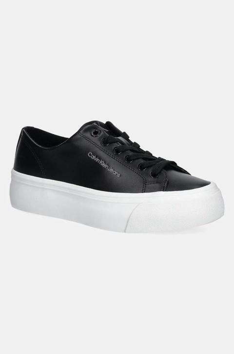 Calvin Klein Jeans sneakersy VULC FLATFORM LOW MG LTH kolor czarny YW0YW01771 - zdjęcie produktu nr 1