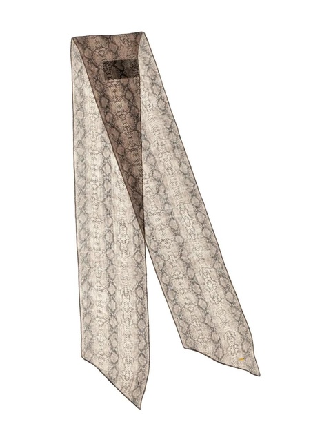 Saint Laurent snake-print silk scarf - Neutrals - zdjęcie produktu nr 2