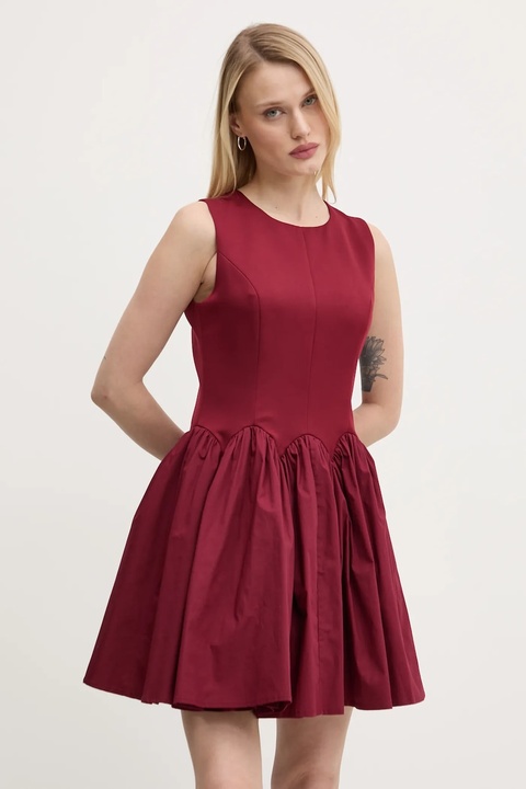 Never Fully Dressed sukienka Mini Monika kolor bordowy mini rozkloszowana NFDDR1918 - zdjęcie produktu nr 1