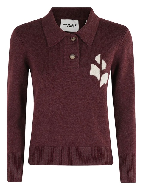 MARANT ÉTOILE logo polo-neck sweater - Red - zdjęcie produktu nr 1