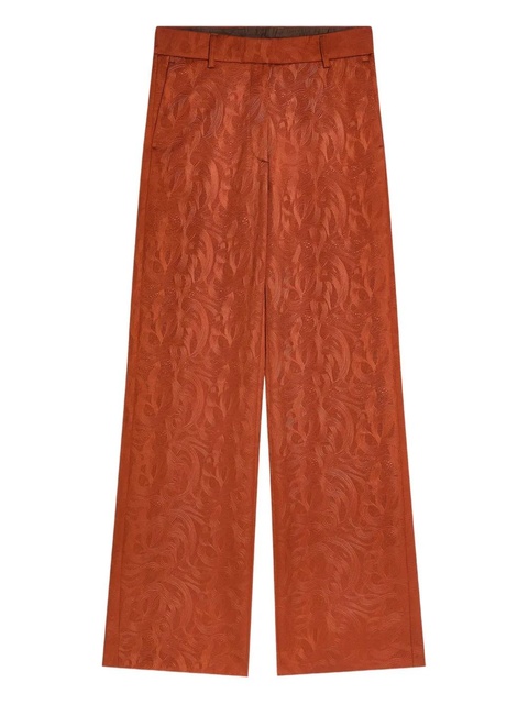 DRIES VAN NOTEN jacquard-swirl trousers - Orange - zdjęcie produktu nr 1