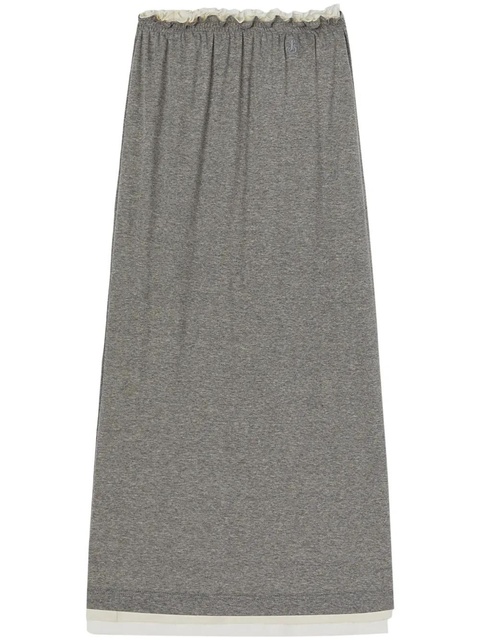 Jil Sander layered jersey midi skirt - Grey - zdjęcie produktu nr 1