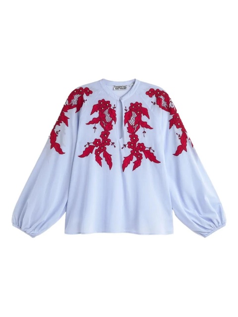 Essentiel Antwerp keyhole-detail blouse - Blue - zdjęcie produktu nr 1