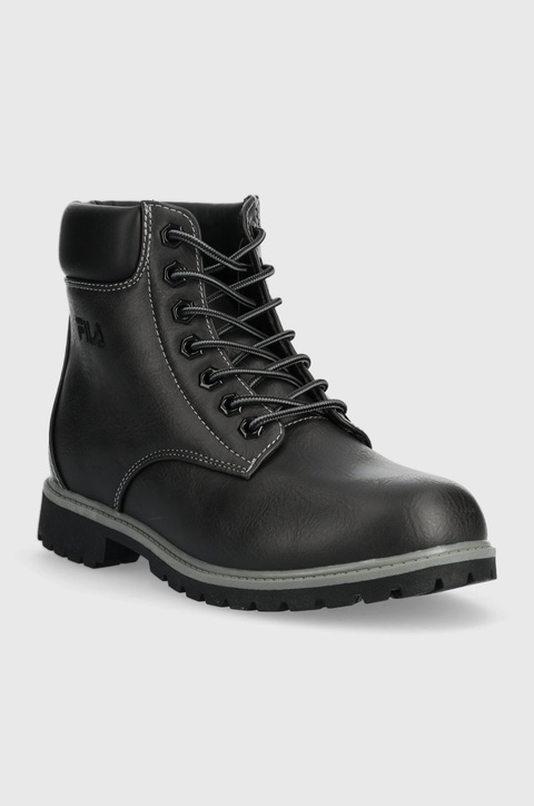 Fila workery Maverick damskie kolor czarny na płaskim obcasie - zdjęcie produktu nr 2