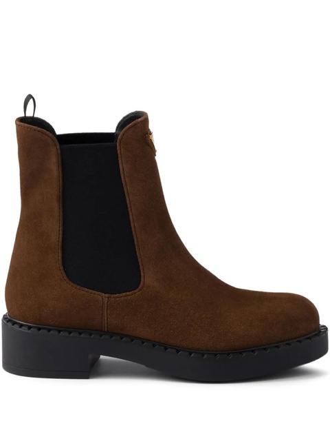 Prada logo-plaque chelsea boots - Brown - zdjęcie produktu nr 1
