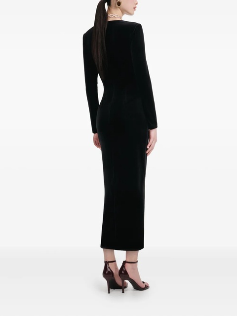 Self-Portrait velvet midi dress - Black - zdjęcie produktu nr 1