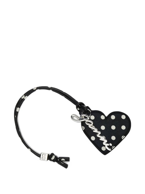 GANNI polka-dot heart keyring - Black - zdjęcie produktu nr 1