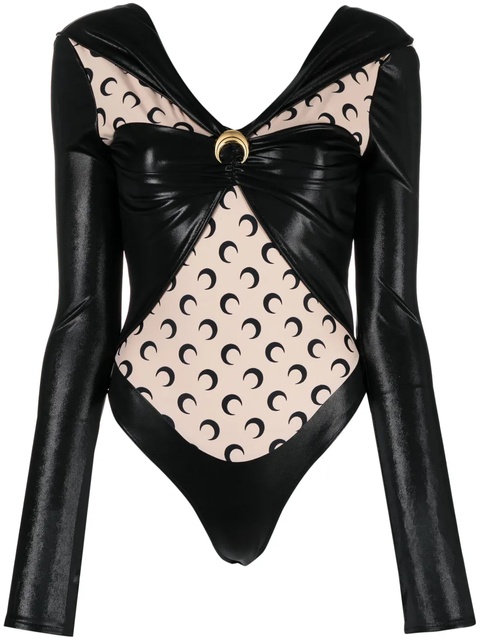 Marine Serre Regenerated laminated bodysuit - Black - zdjęcie produktu nr 1