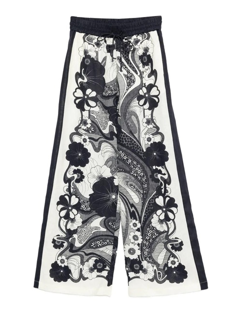 ALEMAIS floral-print linen trousers - Neutrals - zdjęcie produktu nr 1