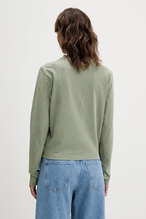 Dickies longsleeve bawełniany kolor zielony DK0A87Q6 - zdjęcie produktu nr 2