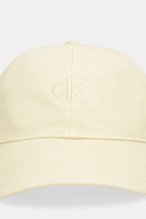 Calvin Klein Jeans czapka z daszkiem bawełniana kolor żółty z nadrukiem LV04K5024G - zdjęcie produktu nr 2