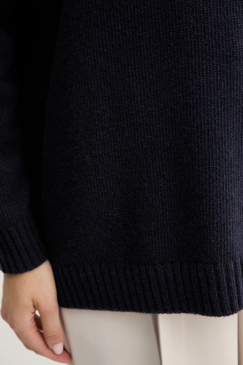 Weekend Max Mara sweter wełniany BORGIA damski kolor granatowy z golfem 2525366112600 - zdjęcie produktu nr 2