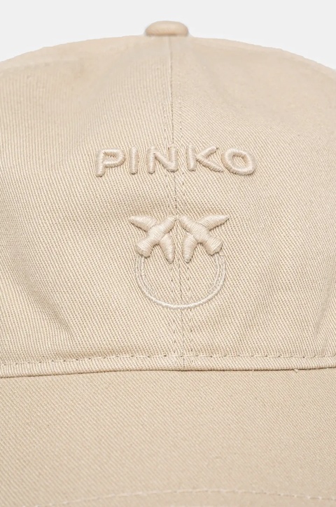 Pinko czapka z daszkiem kolor beżowy z aplikacją 100621 A25N - zdjęcie produktu nr 2