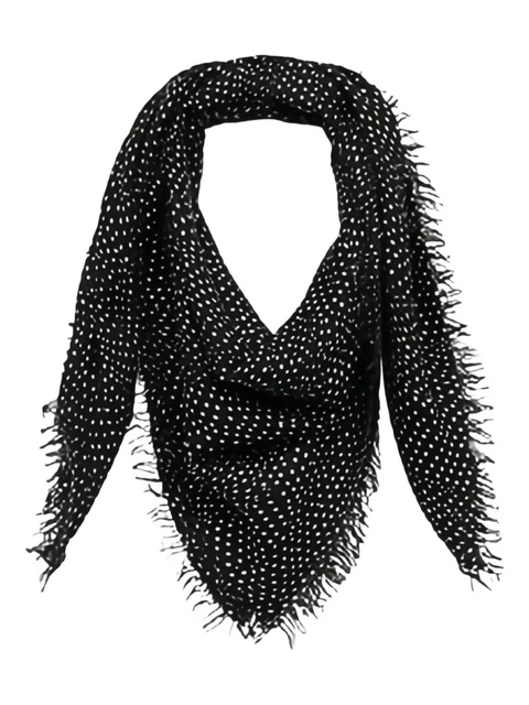 ISABEL MARANT Alecia polka-dot fringed scarf - Black - zdjęcie produktu nr 1