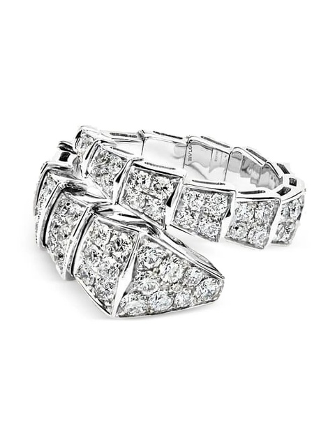 Bvlgari 18K white gold Serpenti Viper diamond ring - zdjęcie produktu nr 1