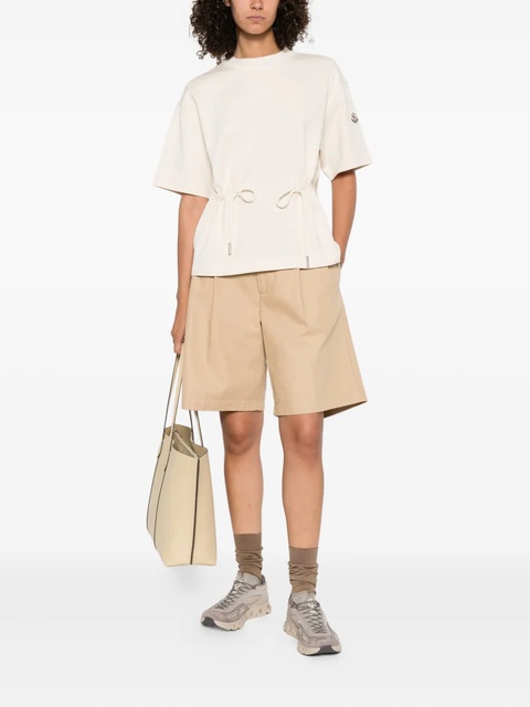 Moncler drawstring-waist cotton T-shirt - Neutrals - zdjęcie produktu nr 2