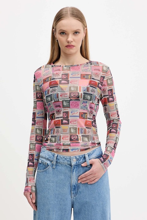 Tommy Jeans longsleeve kolor różowy DW0DW21558 - zdjęcie produktu nr 1