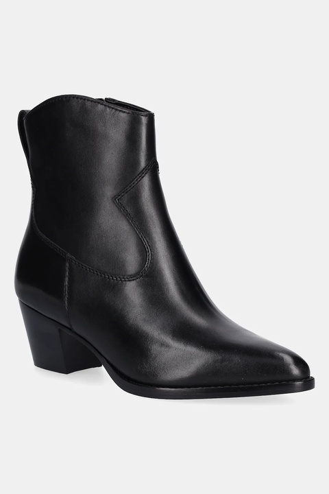 Lauren Ralph Lauren botki skórzane Harpher damskie kolor czarny na słupku 802967822001 - zdjęcie produktu nr 1