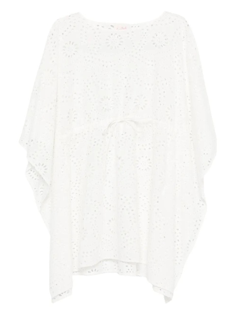 MC2 Saint Barth broderie-anglaise drawstring mini dress - White - zdjęcie produktu nr 1