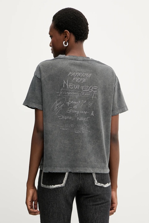 Patrizia Pepe t-shirt bawełniany damski kolor szary 8M1714 J128 - zdjęcie produktu nr 2