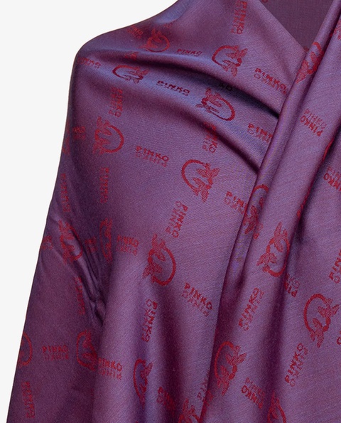 PINKO - Fioletowy szal z monogramem Brevis 6 - zdjęcie produktu nr 2