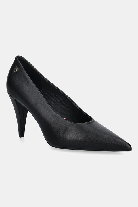 Tommy Hilfiger szpilki skórzane TH SMOOTH LEATHER PUMP kolor czarny FW0FW08960 - zdjęcie produktu nr 1