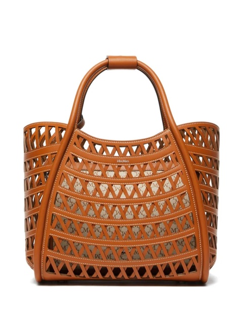 Max Mara small Marine laser-cut leather tote bag - Brown - zdjęcie produktu nr 2