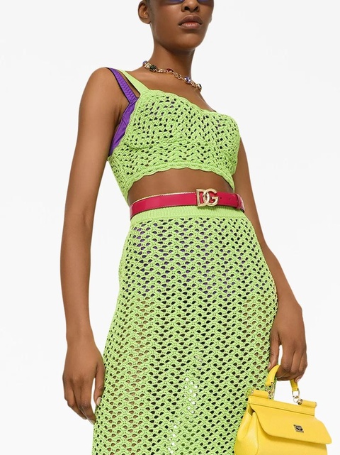 Dolce & Gabbana logo-plaque crystal-embellished necklace - Gold - zdjęcie produktu nr 2