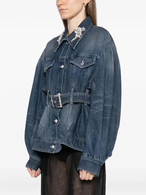 Simone Rocha embellished sculpted denim jacket - Blue - zdjęcie produktu nr 2