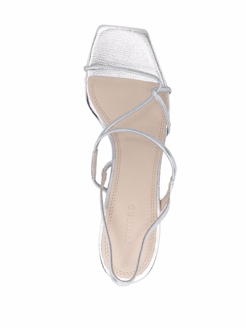 SANDRO 70mm strappy leather sandals - Silver - zdjęcie produktu nr 2
