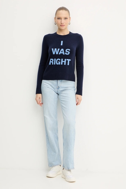 MAX&Co. sweter wełniany damski kolor granatowy lekki 2528366032200 - zdjęcie produktu nr 2
