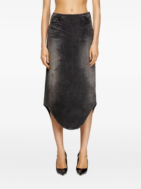 Diesel curved-hem denim skirt - Black - zdjęcie produktu nr 2