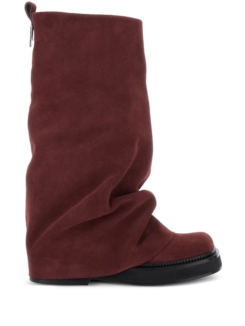 The Attico Robin suede combat boots - Red - zdjęcie produktu nr 1
