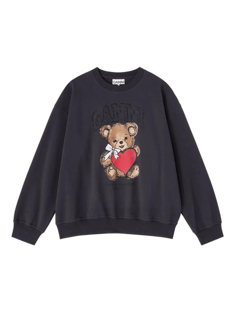 GANNI teddy-print sweatshirt - Grey - zdjęcie produktu nr 1