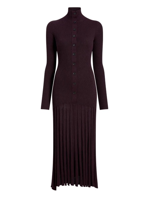 Proenza Schouler ribbed pleated midi day dress - Red - zdjęcie produktu nr 1