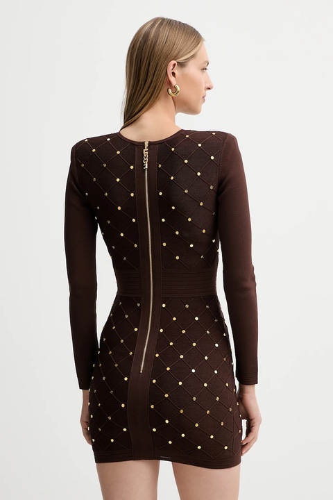 Elisabetta Franchi sukienka kolor brązowy mini dopasowana AM25S57E2 - zdjęcie produktu nr 1