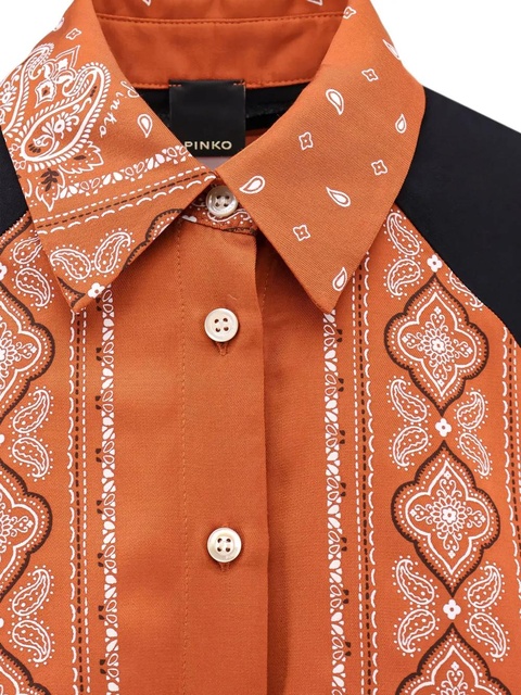 PINKO bandana print drawstring shirt - Orange - zdjęcie produktu nr 2