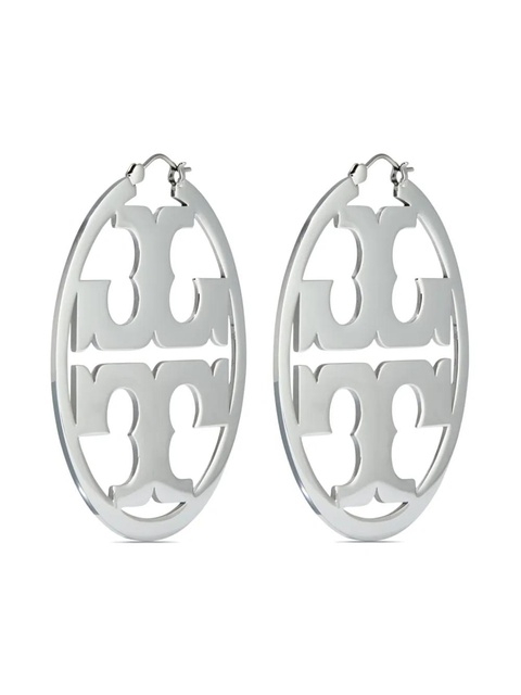 Tory Burch Miller hoop earrings - Silver - zdjęcie produktu nr 1