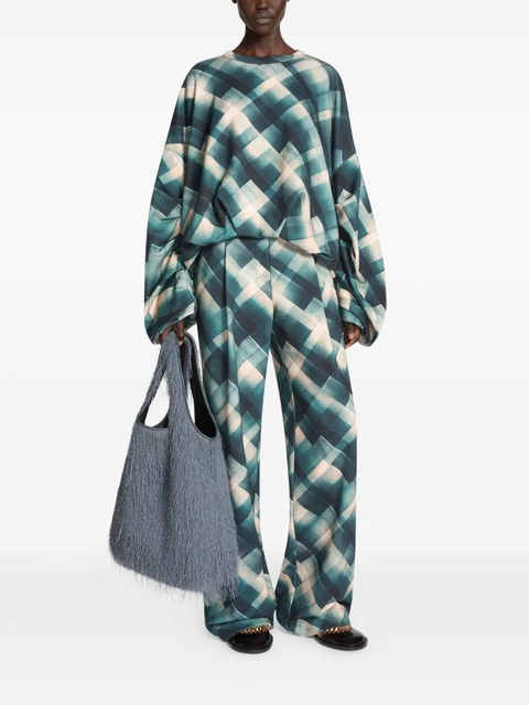 DRIES VAN NOTEN geometric-print sweatshirt - Green - zdjęcie produktu nr 2
