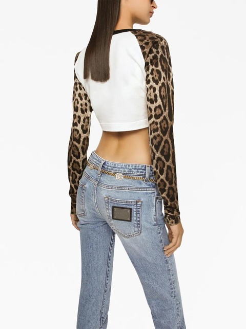 Dolce & Gabbana logo-patch low-rise bootcut jeans - Blue - zdjęcie produktu nr 2