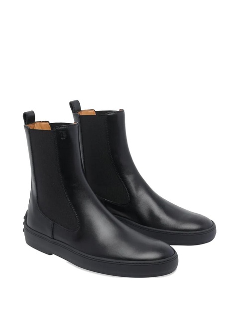Tod's round-toe leather booties - Black - zdjęcie produktu nr 2