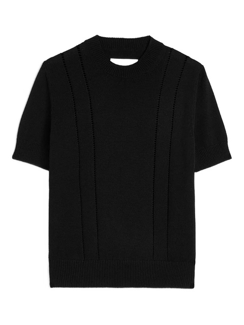 Jil Sander pointelle knitted t-shirt - Black - zdjęcie produktu nr 1