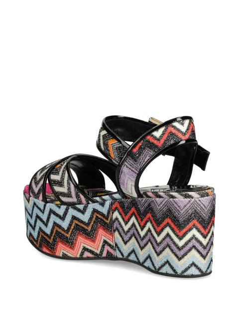 Missoni 85mm zigzag-patterned platform sandals - Black - zdjęcie produktu nr 2